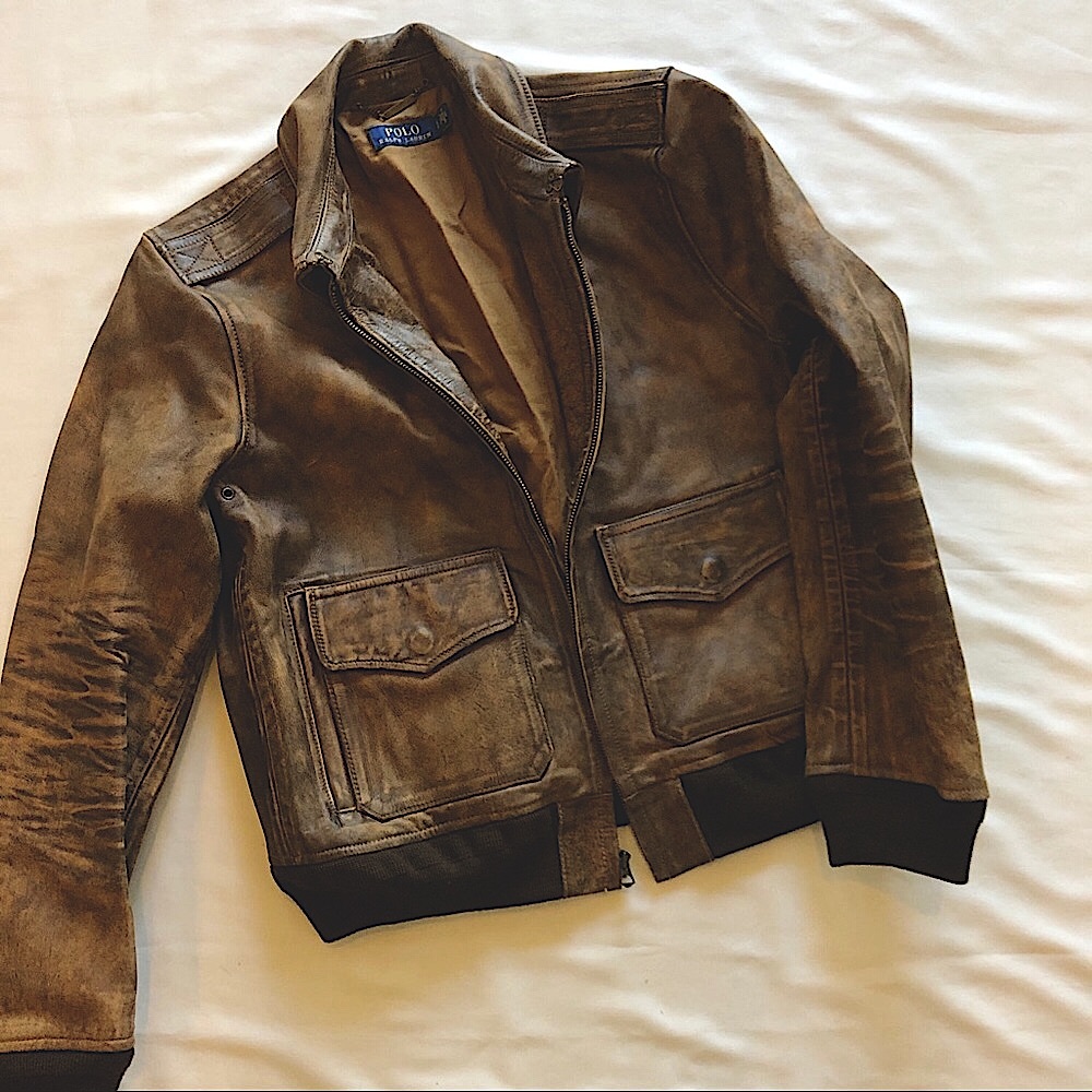 Ralph Lauren | Painted Leather Bomber Jacket